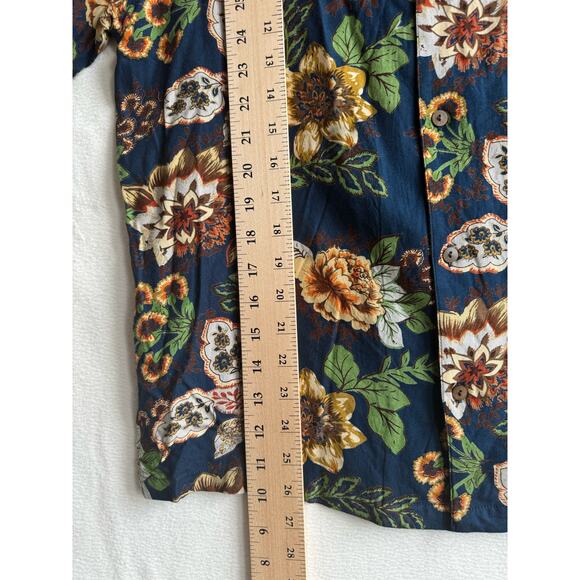 Raga Man Shirt Sample Tags Med Blue and Yellow Short Sleeve Button Down Casual - Picture 6 of 6